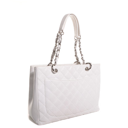 Chanel Caviar Quilted Grand Shopping Tote GST White 3 of 7