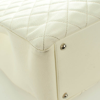 Chanel Caviar Quilted XL Grand Shopping Tote GST White 10 of 10