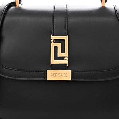 Versace Calfskin Greca Goddess Top Handle Shoulder Bag Black 7 of 9