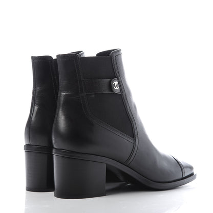 Chanel Calfskin Patent Cap Toe Short Boots 40.5 Black 4 of 8