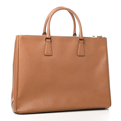 Prada Saffiano Lux Extra Large Galleria Double Zip Tote Caramel 2 of 8