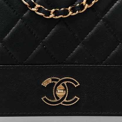 Chanel Sheepskin Quilted Mini Vintage Mademoiselle Wallet On Chain WOC Black 8 of 12