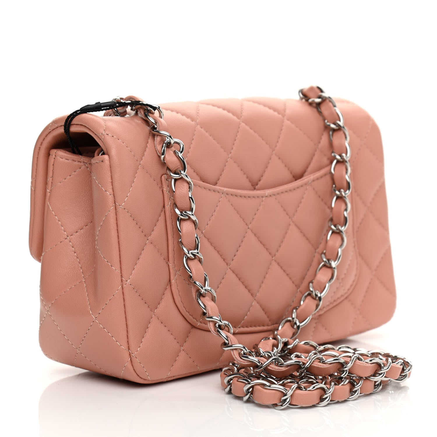 Chanel Lambskin Quilted Mini Rectangular Flap Dark Pink 3 of 11