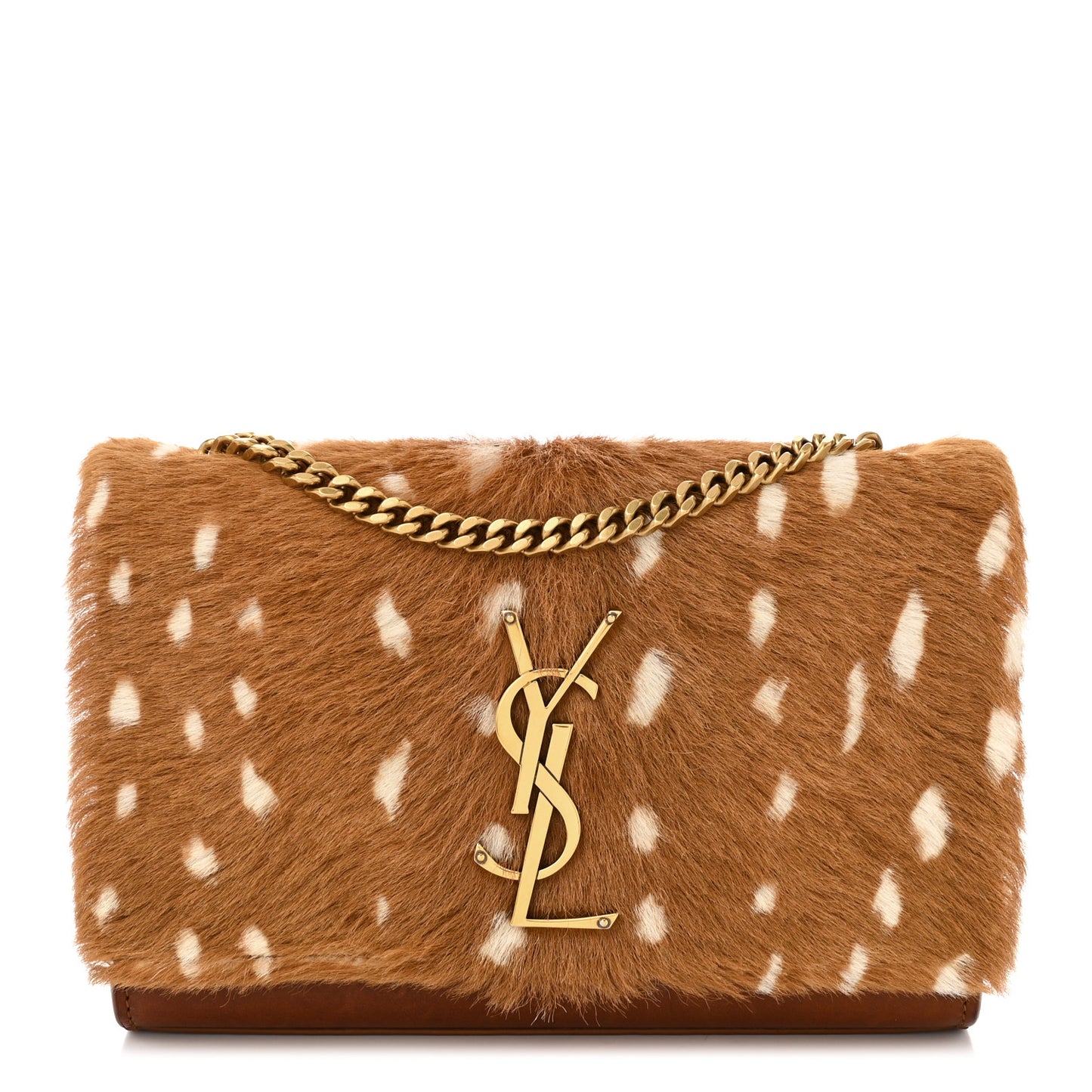 Pony Hair Calfskin Small Classic Monogram Kate Satchel Fawn
