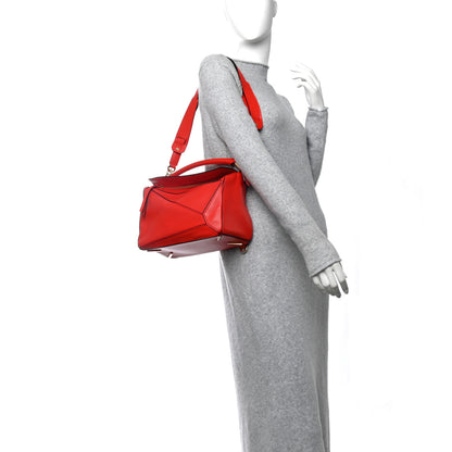 Loewe Calfskin Medium Puzzle Bag Primary Red 3 of 12