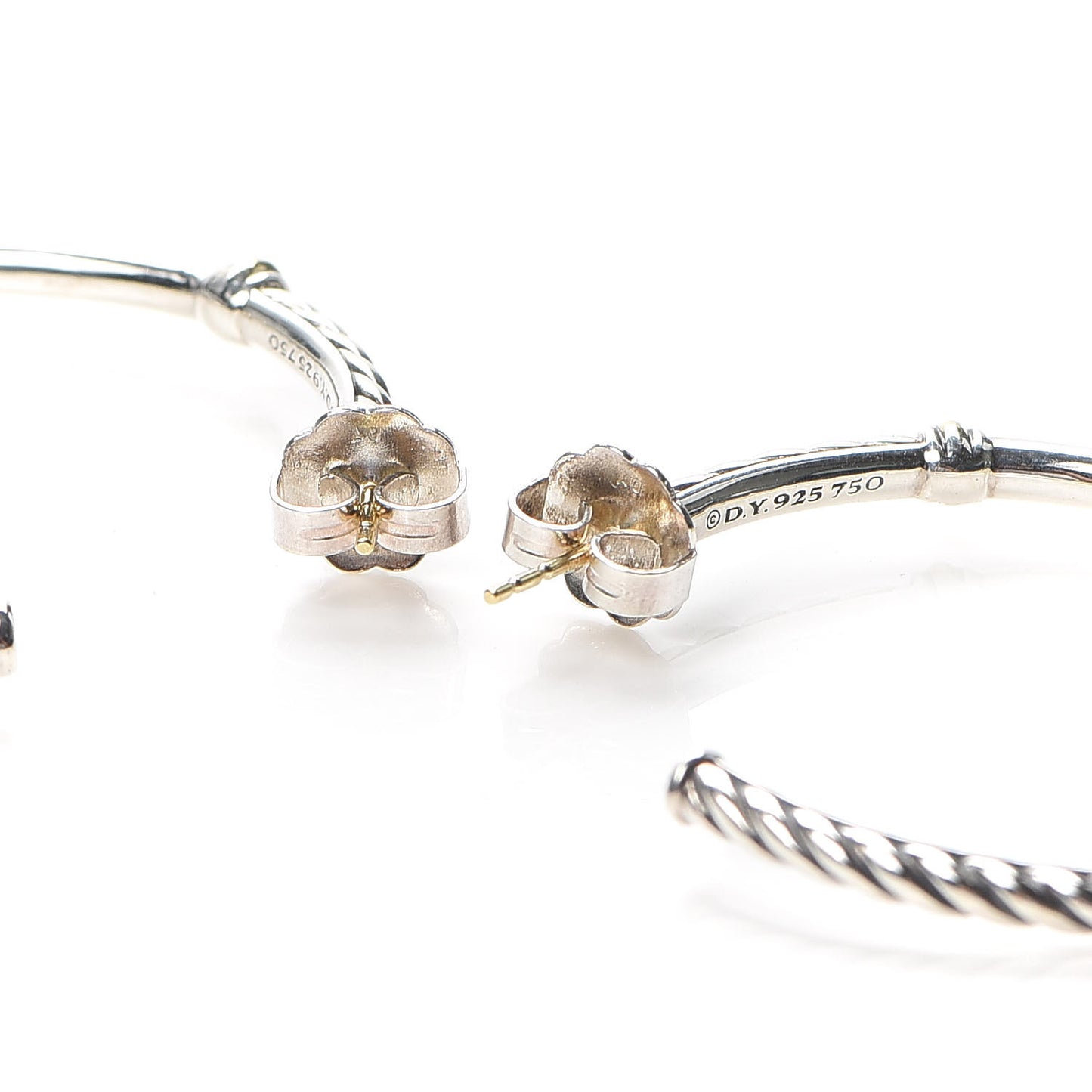 Sterling Silver 18K Yellow Gold Metro Hoop Earrings