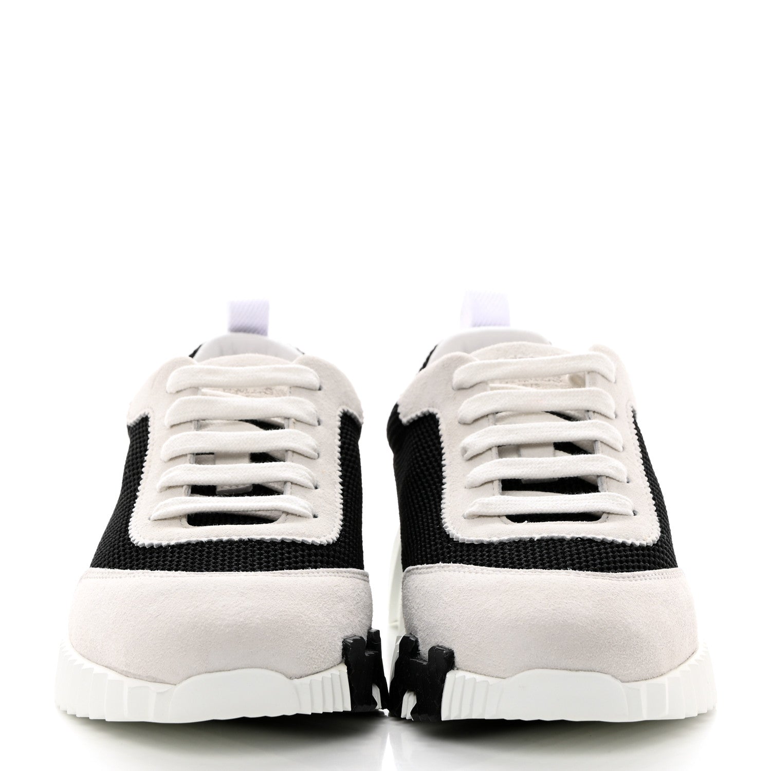 Hermes Air Mesh Suede Goatskin Bouncing Sneakers 35 Black Orange 2 of 8