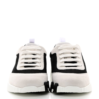 Hermes Air Mesh Suede Goatskin Bouncing Sneakers 35 Black Orange 2 of 8
