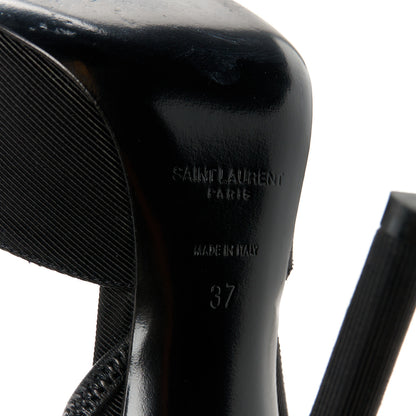 Saint Laurent Grosgrain Penelope Slingback Pumps 37 Black 7 of 10