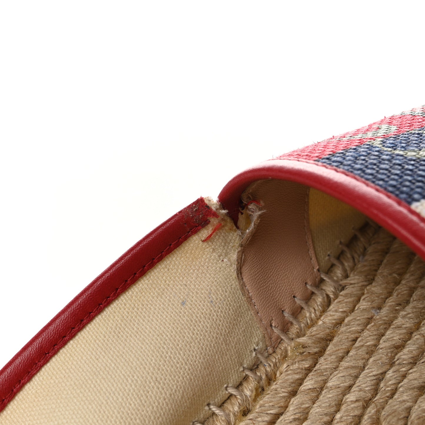 Canvas Sylvie Stripe Logo Platform Espadrilles 39.5 Mystic White Hibiscus Red Maritime