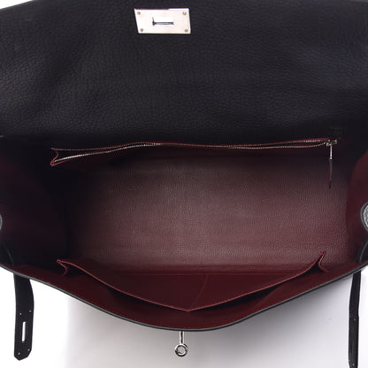 Hermes Fjord Horseshoe Kelly Retourne 40 Black Rouge H 8 of 33