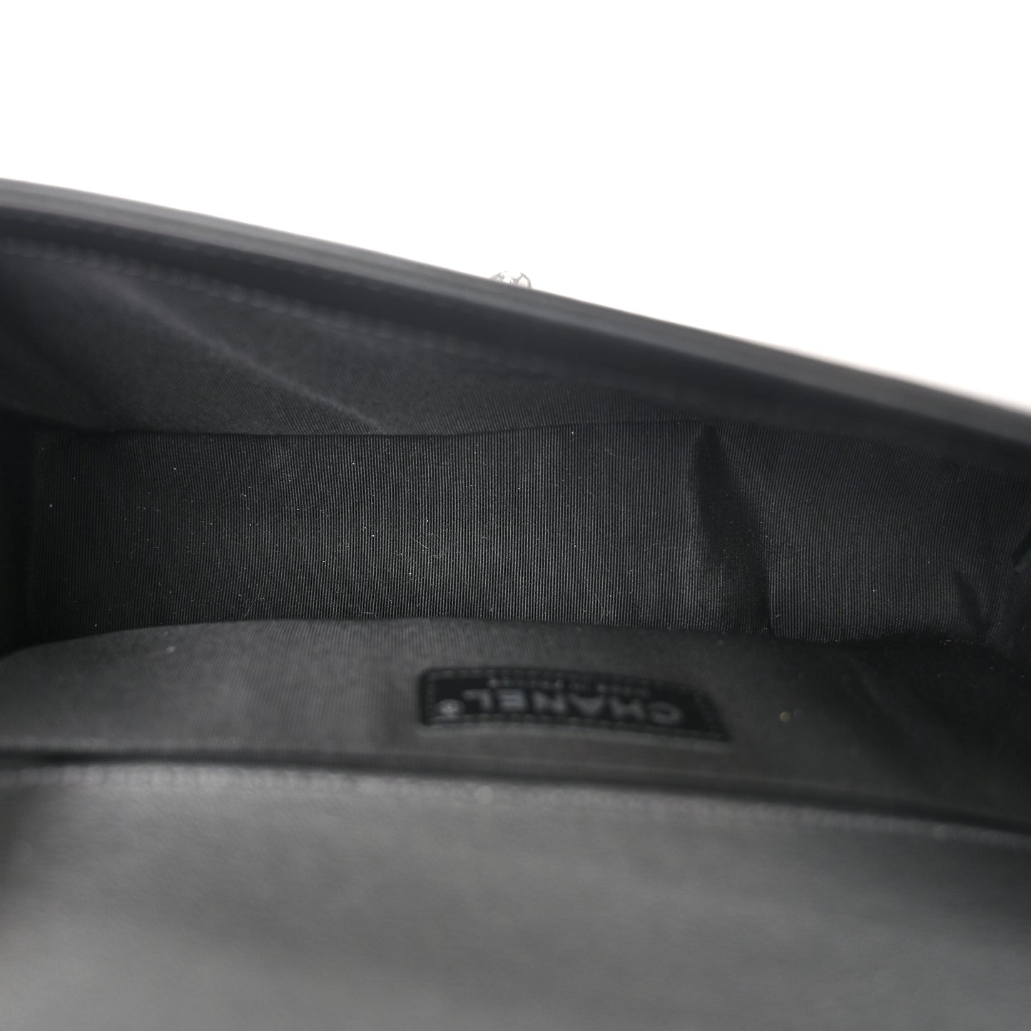 Lambskin Iridescent PVC Chevron Quilted Medium Boy Flap Black Silver