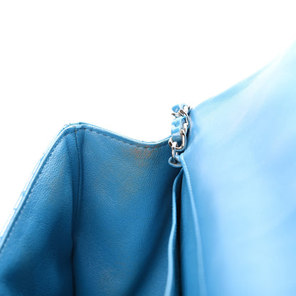 Chanel Patent Quilted Clutch with Chain Flap Blue 9 of 15