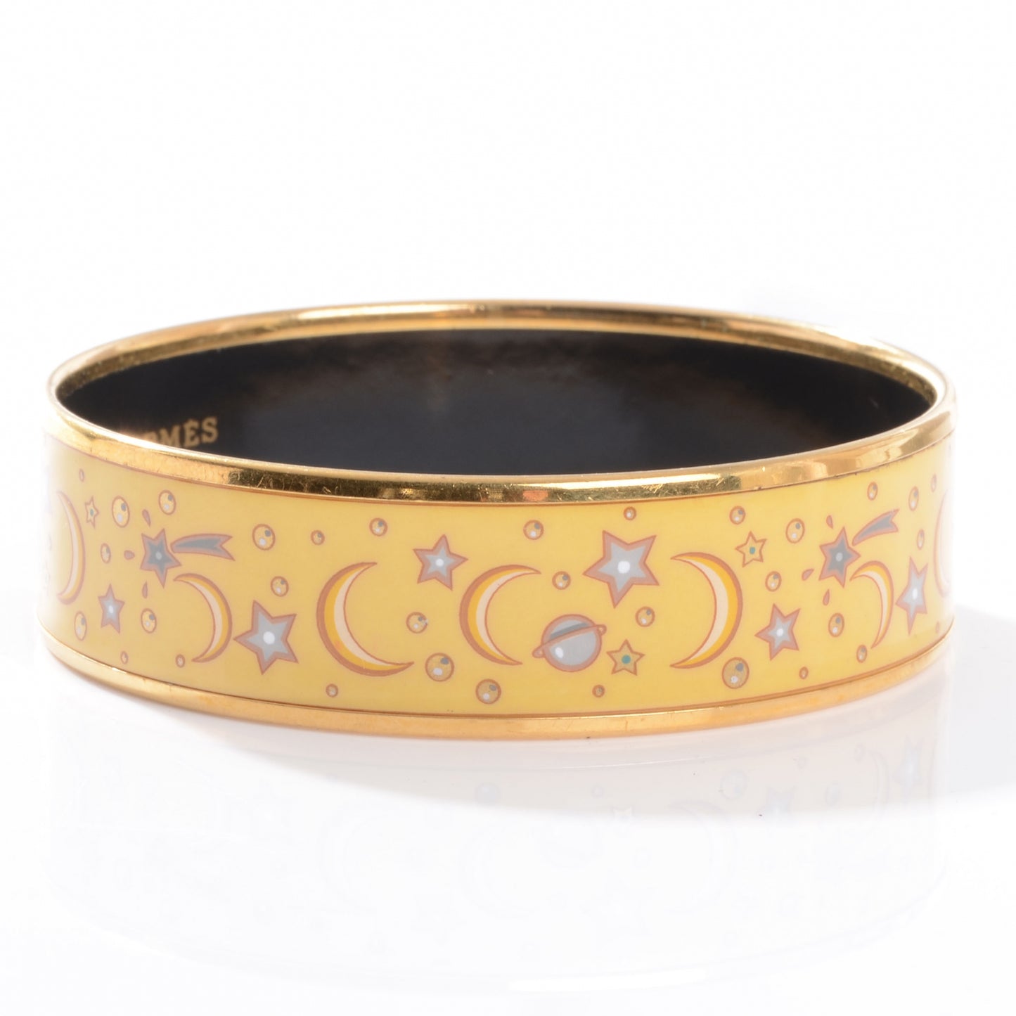 Enamel Printed Medium Moon Stars Bracelet 70 Yellow