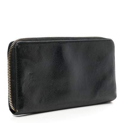 Balenciaga Agneau Giant 12 Rose Gold Hardware Continental Zip Around Wallet Black 3 of 14