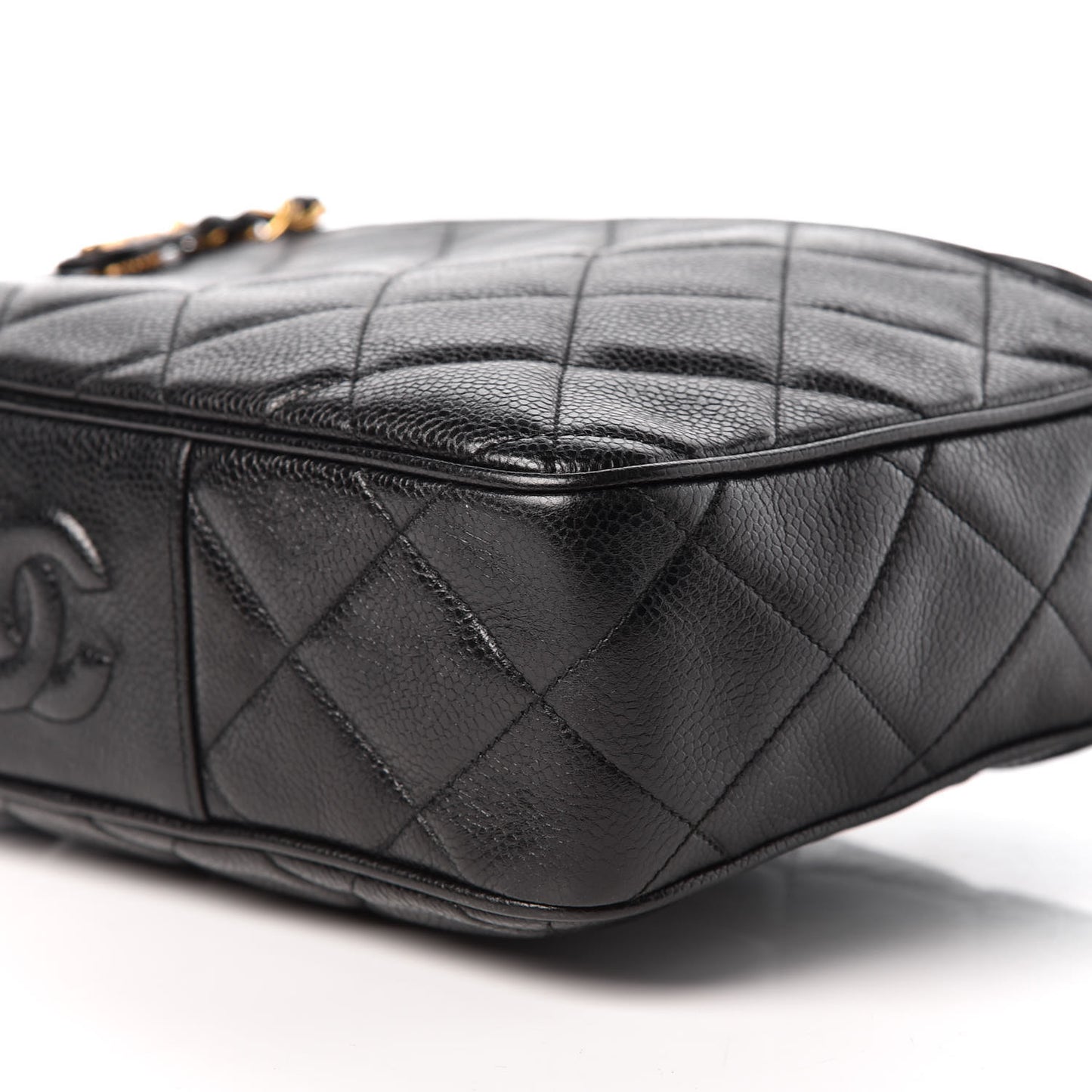 Caviar Quilted Camera Case Black