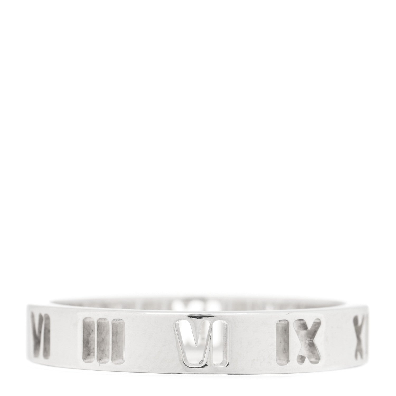Tiffany Sterling Silver Narrow Atlas Pierced Ring 53 6.25 1 of 4