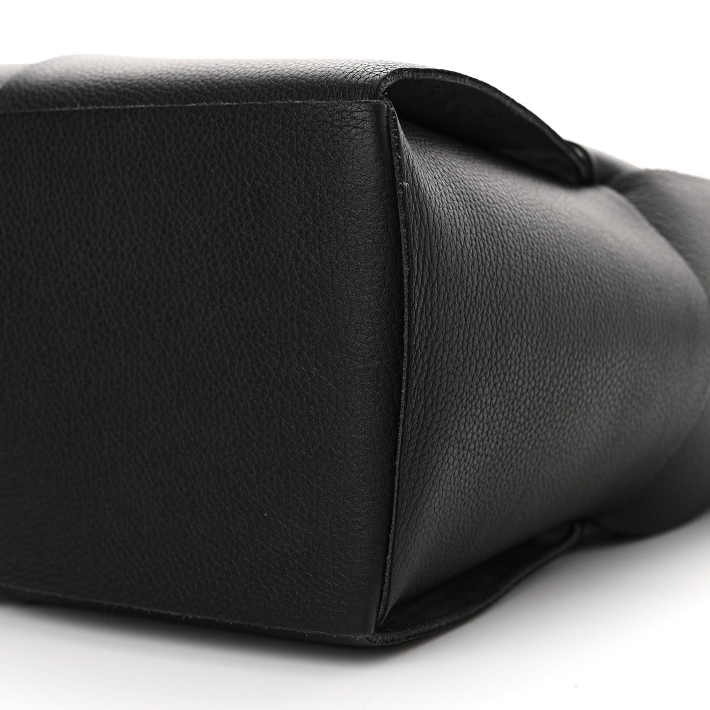 Grained Calfskin Maxi Intrecciato Arco Tote Black