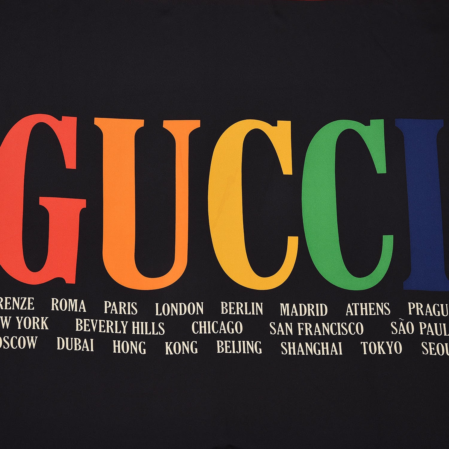 Gucci Silk Gucci Multiworld Square Scarf Black Multicolor 3 of 4