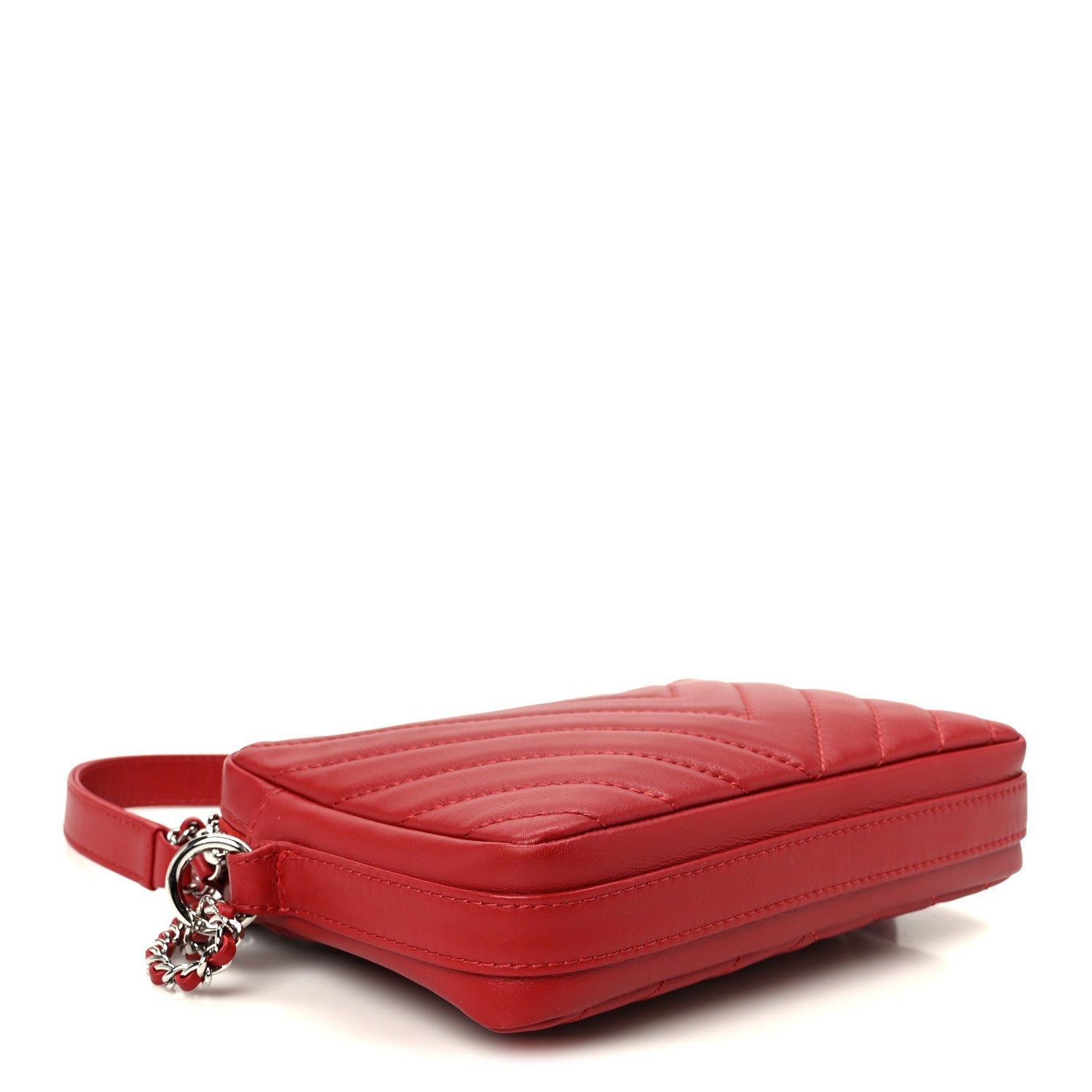 Chanel Lambskin Chevron Quilted Small Promenade Camera Dark Red 3 of 9