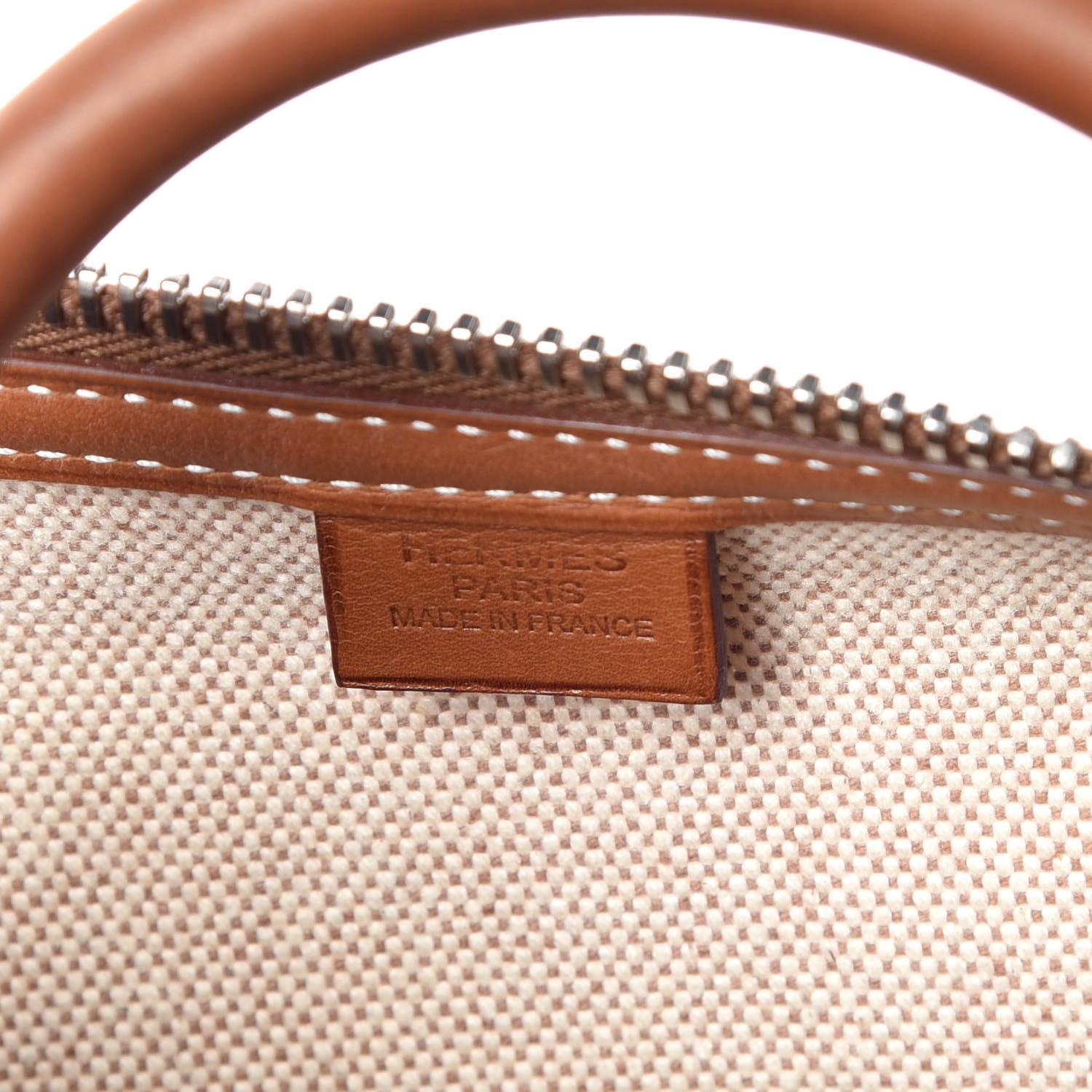 Hermes Toile Natural Barenia Polochon Mademoiselle Bag 8 of 10