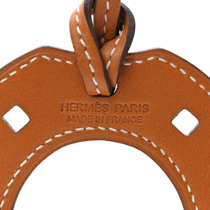 Hermes Veau Butler Paddock Horseshoe Bag Charm Natural Sable 3 of 4
