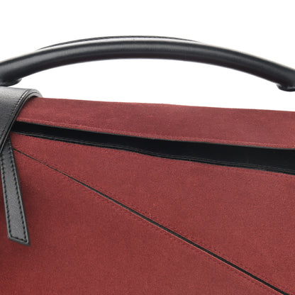 Loewe Suede Medium Puzzle Bag Red 8 of 15
