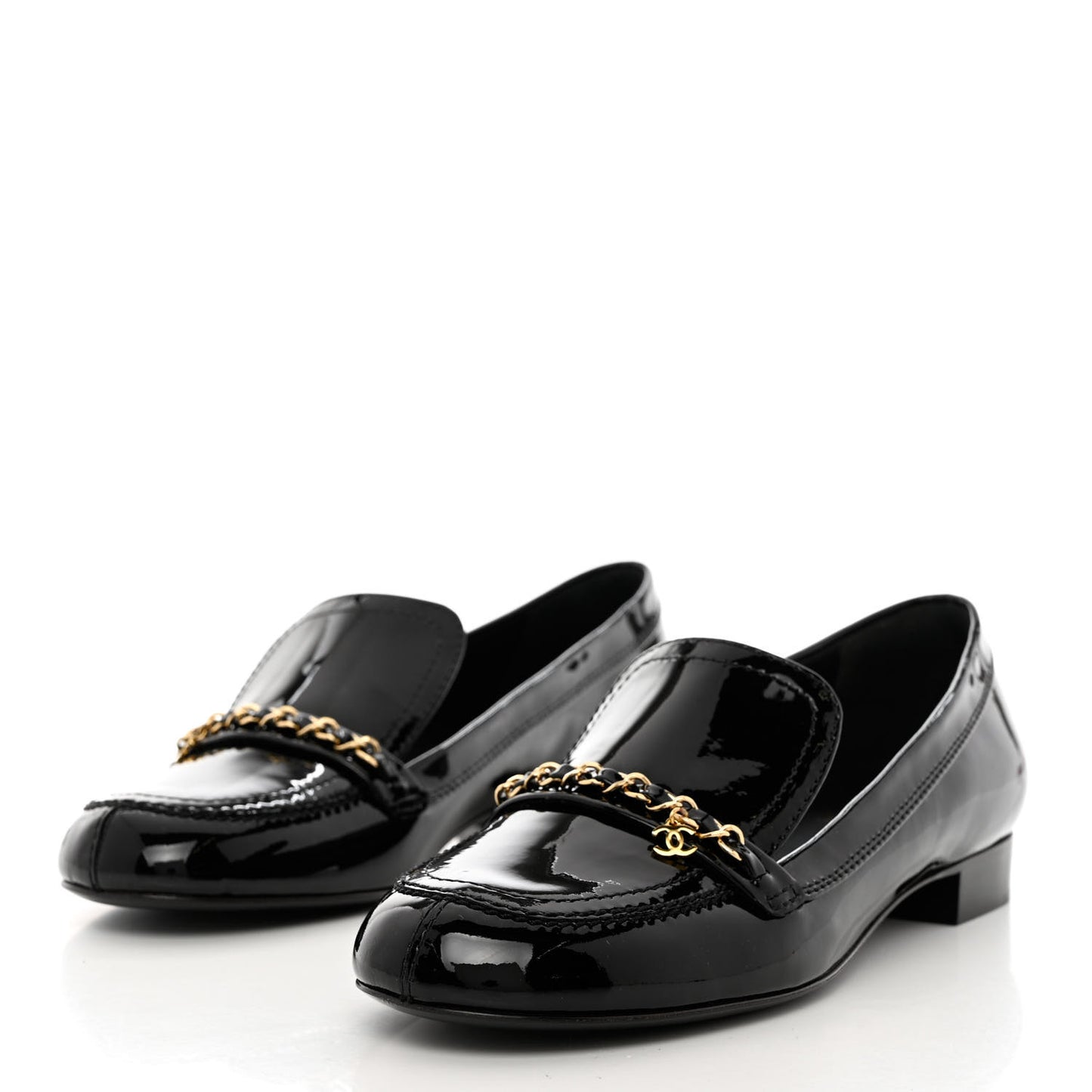 Patent Chain Loafers 39.5 Black