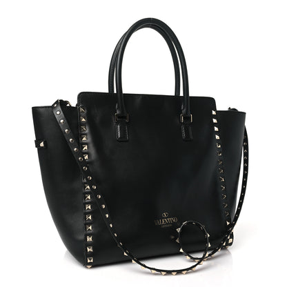 Valentino Garavani Calfskin Small Rockstud Tote Black 3 of 9