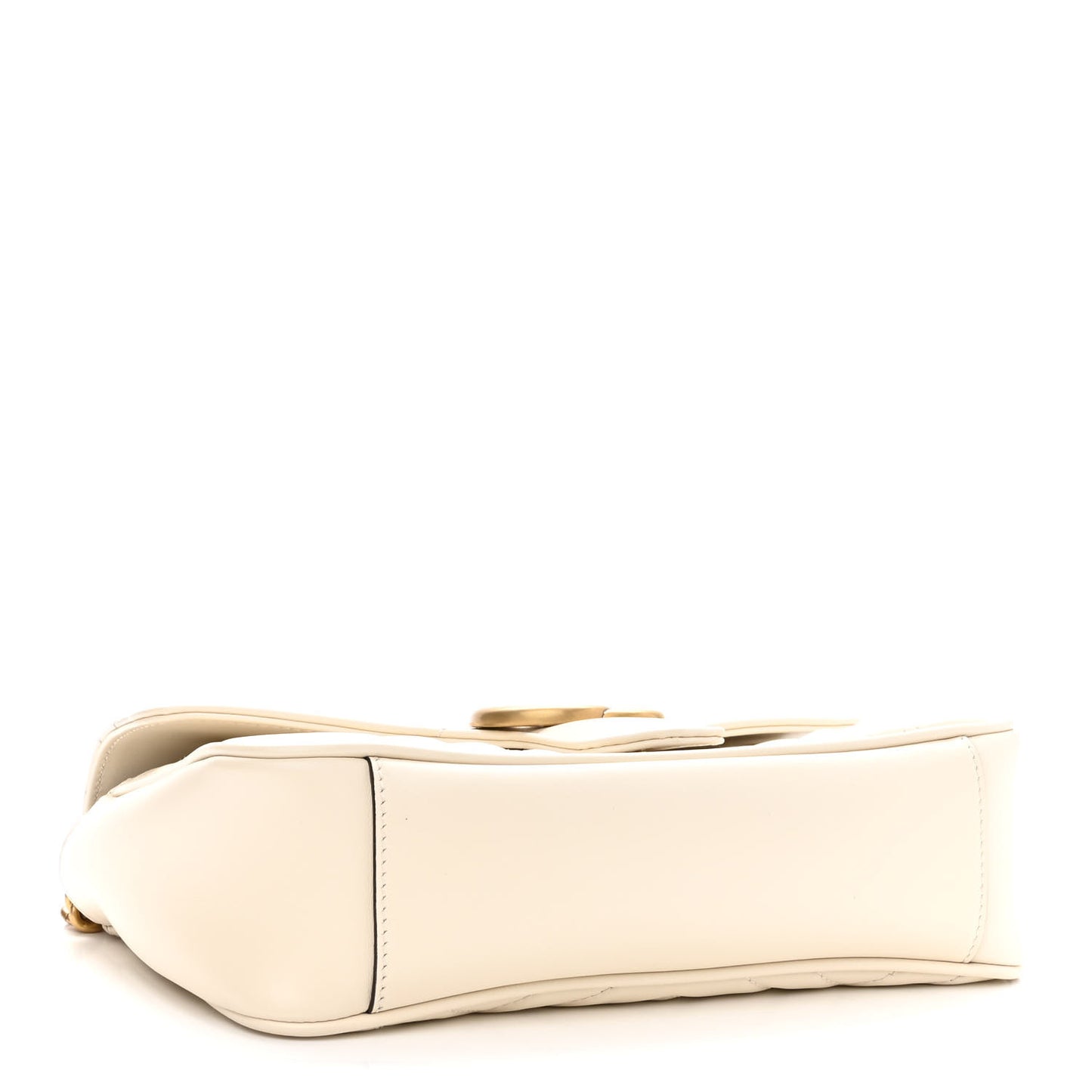 Calfskin Matelasse Small GG Marmont Shoulder Bag White