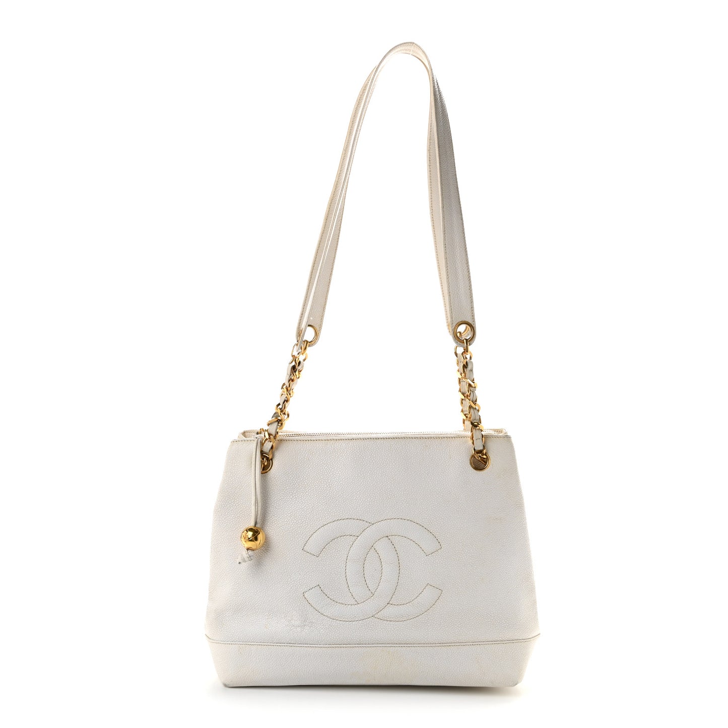 Caviar CC Shoulder Bag White
