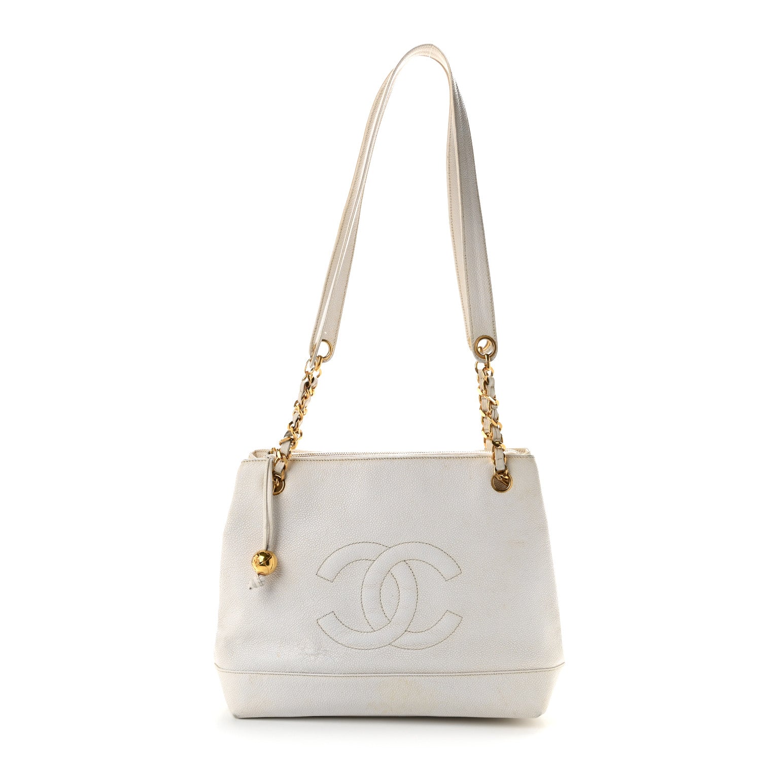 Chanel Caviar CC Shoulder Bag White 1 of 11