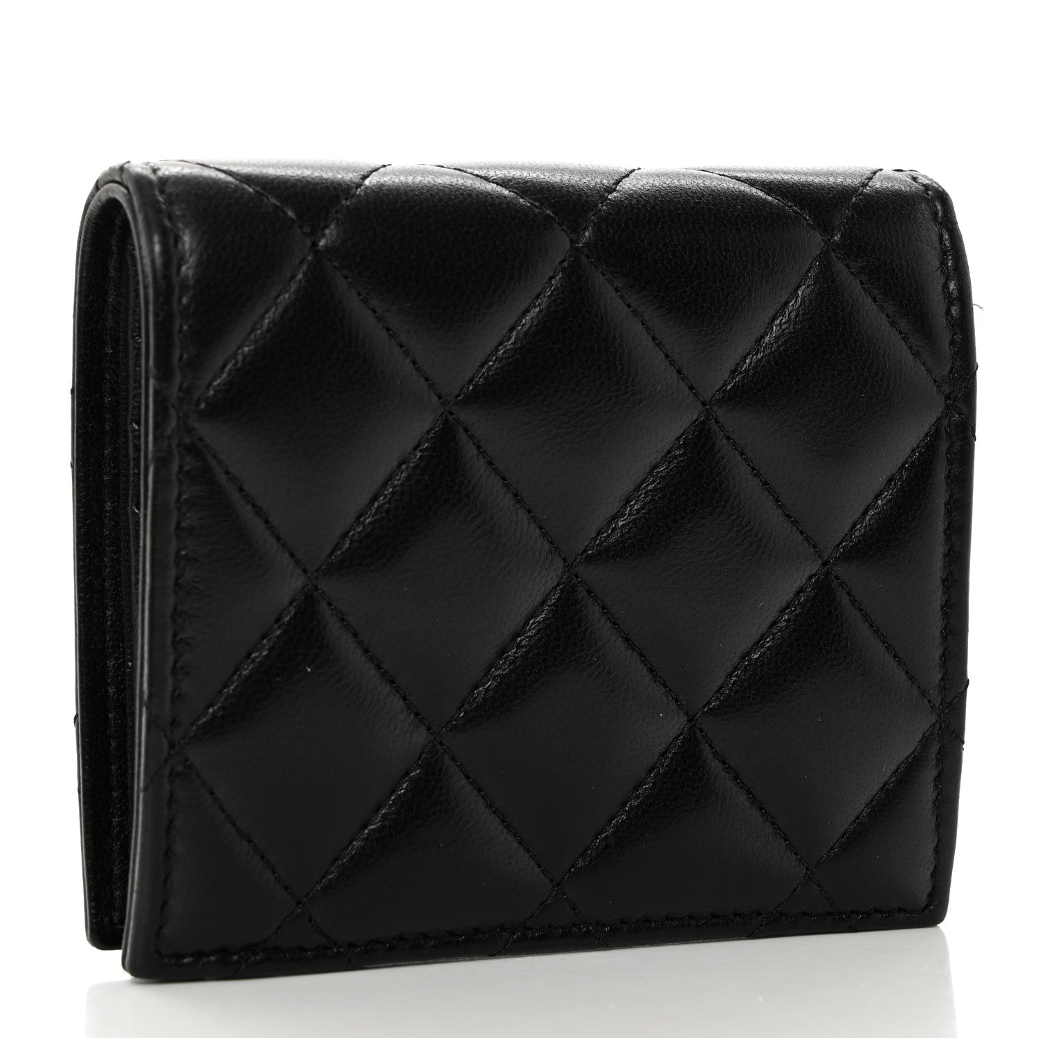 Chanel Lambskin Quilted CC Compact Bifold Wallet Black 3 of 9