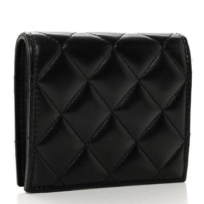 Chanel Lambskin Quilted CC Compact Bifold Wallet Black 3 of 9