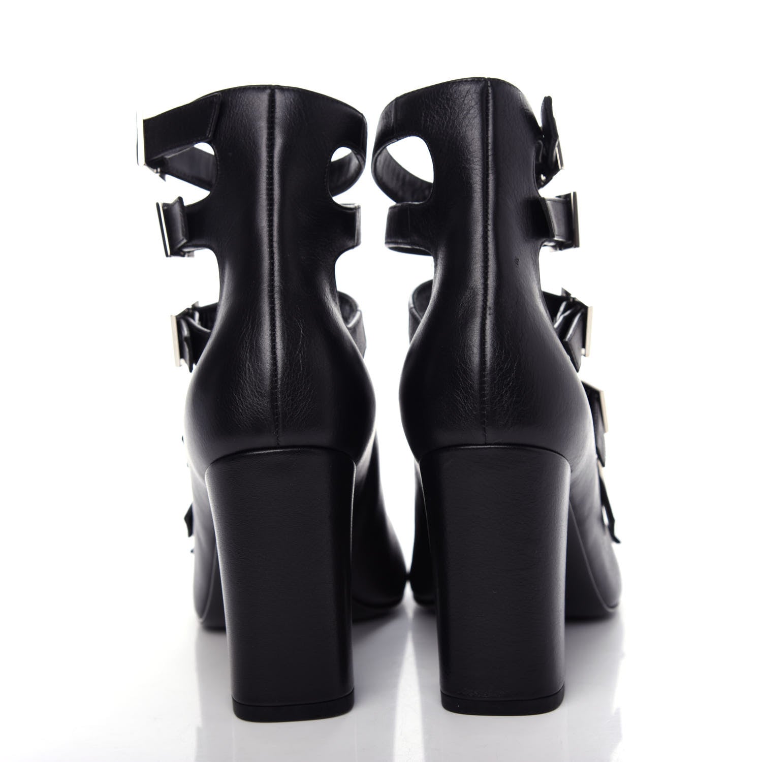 Saint Laurent Calfskin Babies 90 Multi Strap Sandal 37.5 Black 7 of 11
