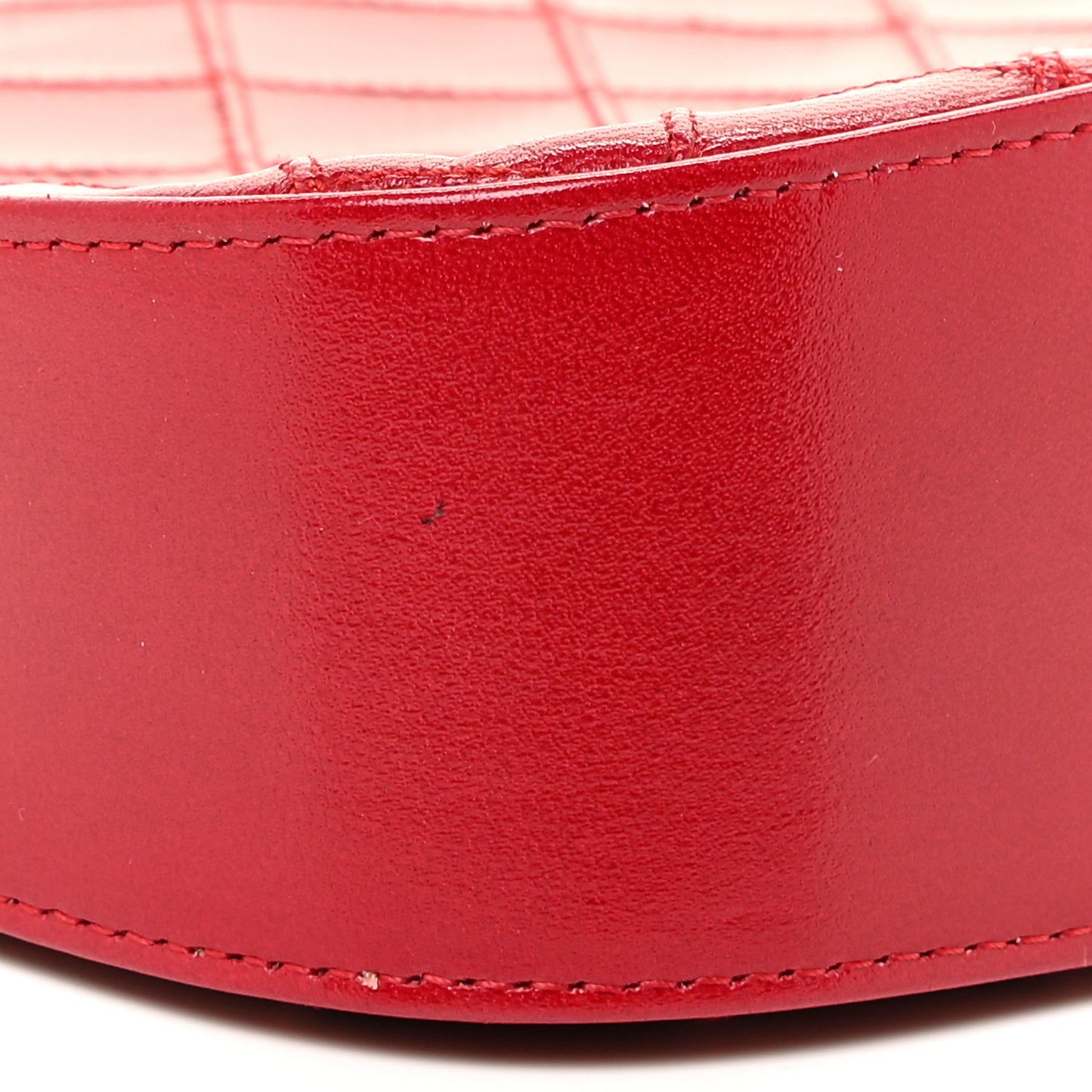 Lambskin Diamond Stitch Pochette Red