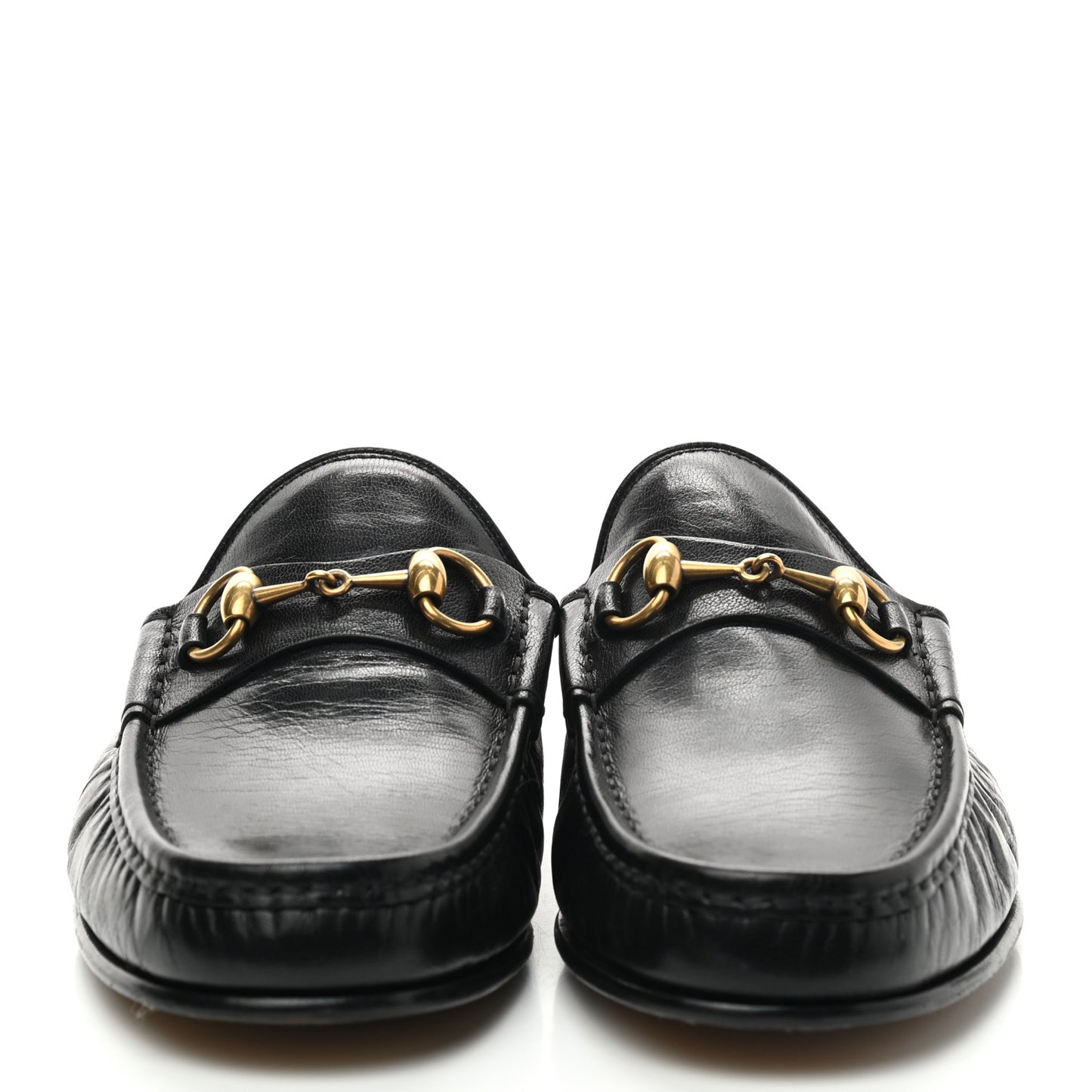 Goatskin Mens Horsebit Slippers 9 Black