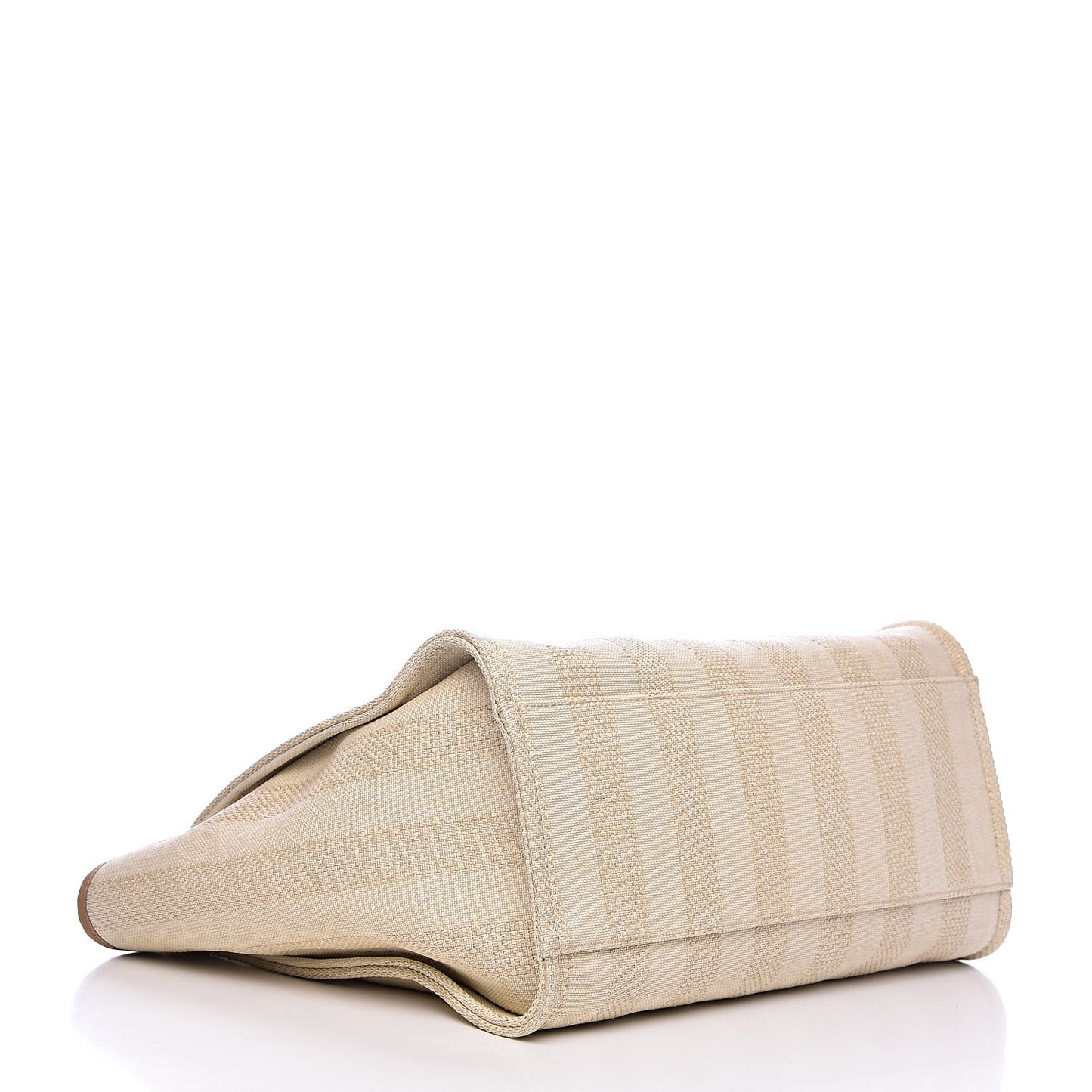 Mixed Fibers Striped Large Deauville Tote Beige