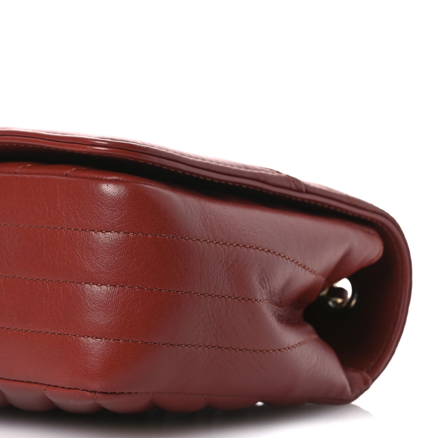 Calfskin Chevron Quilted Small Statement Flap Red