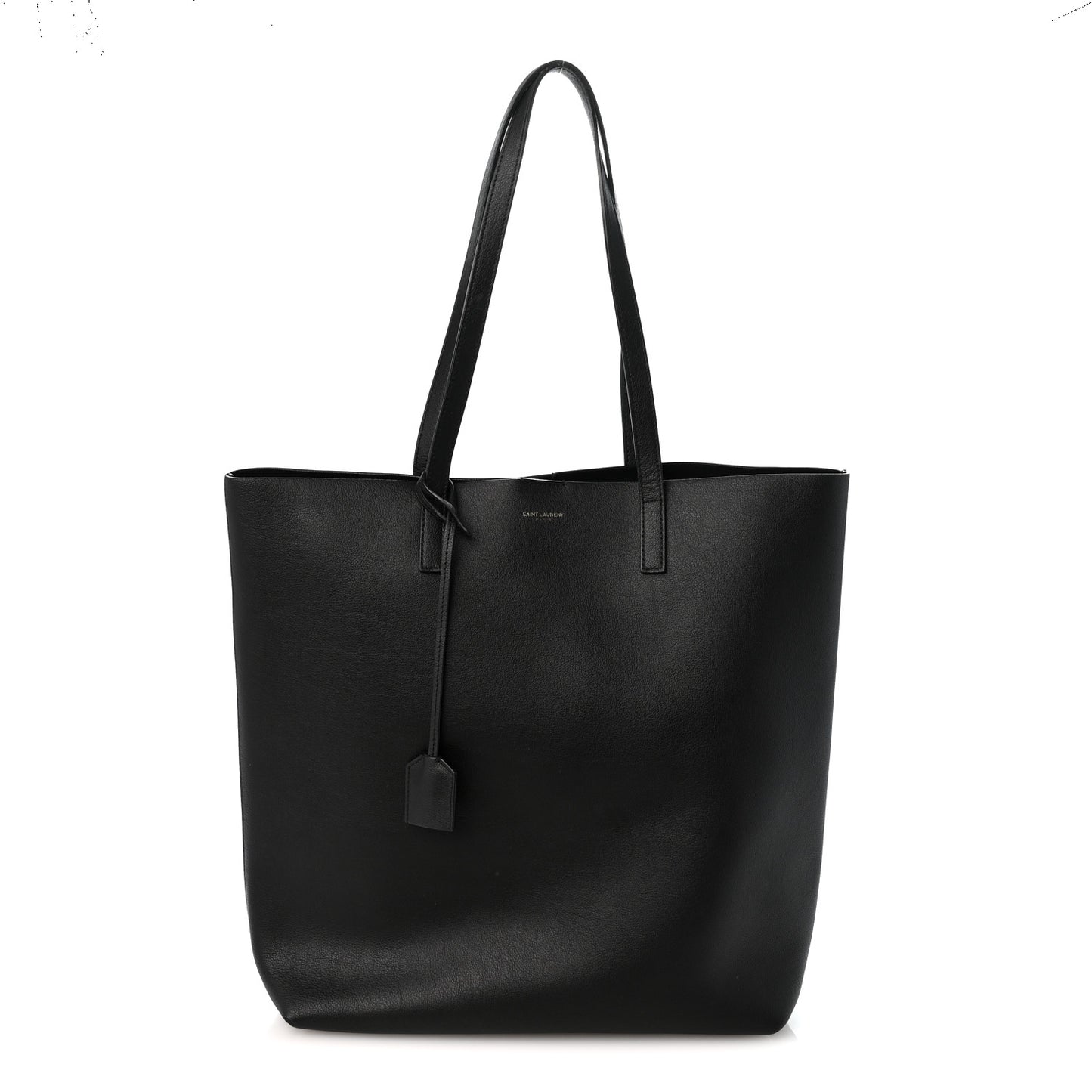 Calfskin North-South Shopping Tote Black
