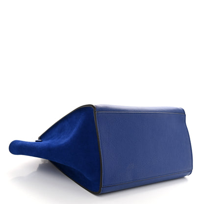 Celine Drummed Calfskin Suede Small Trapeze Indigo 4 of 10