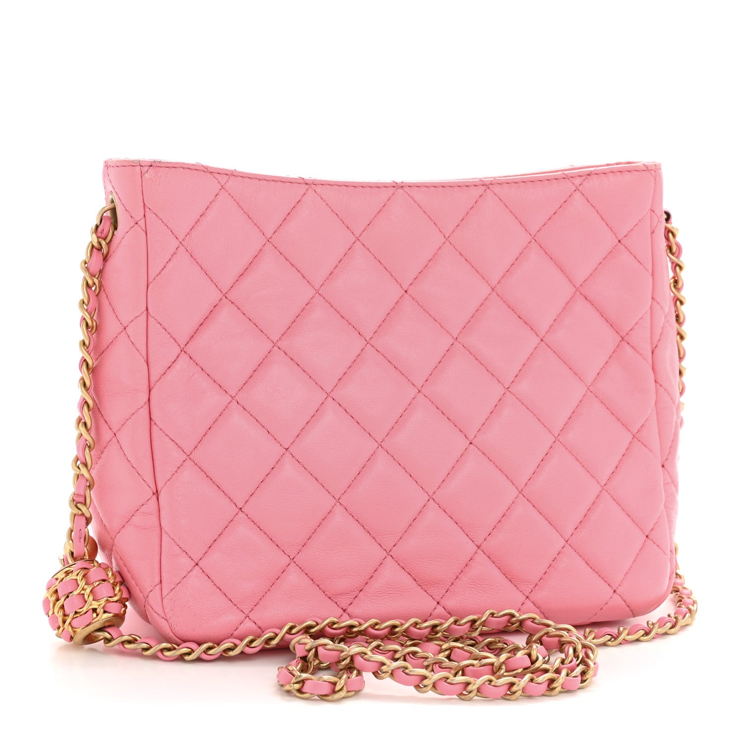 Chanel Lambskin Quilted Small Pearl Crush Hobo Pink 3 of 13