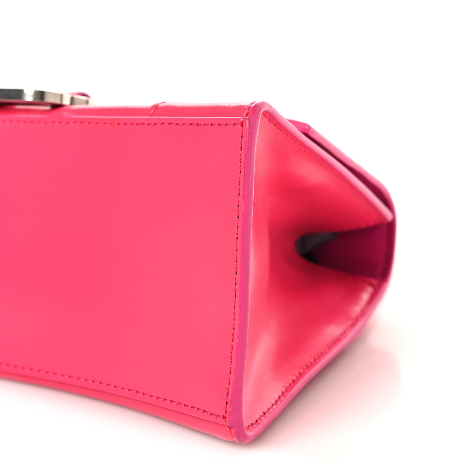 Balenciaga Shiny Box Calfskin Small Hourglass Top Handle Bag Acid Fuchsia 9 of 11