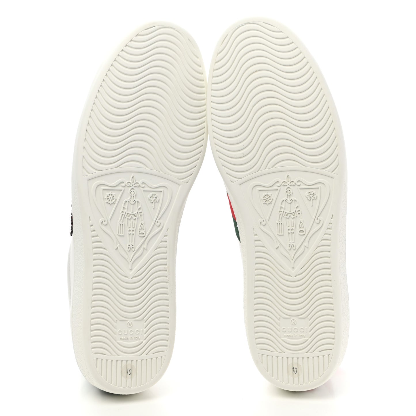 Calfskin Ayers Web Lightning Embroidered Mens Ace Sneakers 10 White