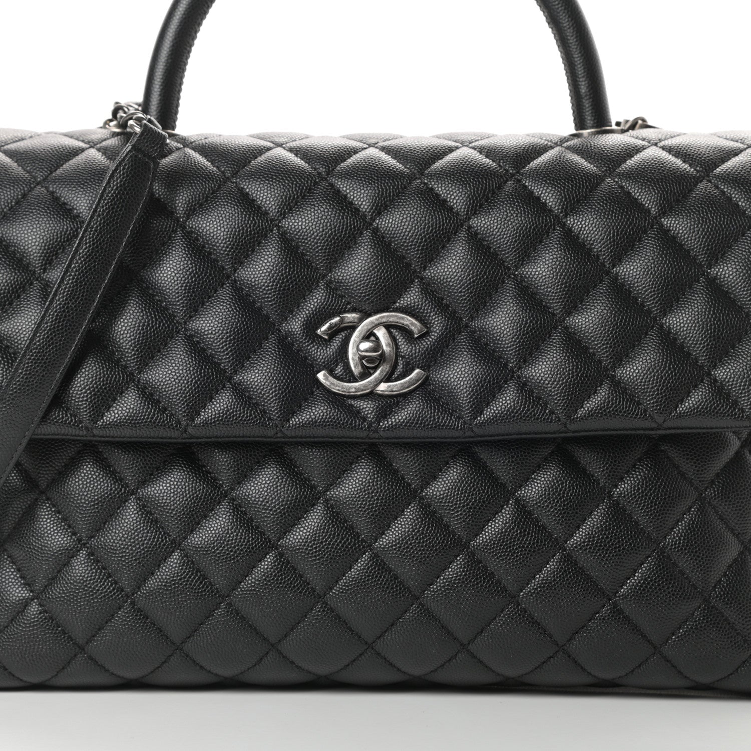 Chanel Caviar Quilted Medium Coco Handle Flap Black 8 of 11