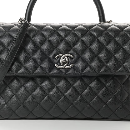 Chanel Caviar Quilted Medium Coco Handle Flap Black 8 of 11