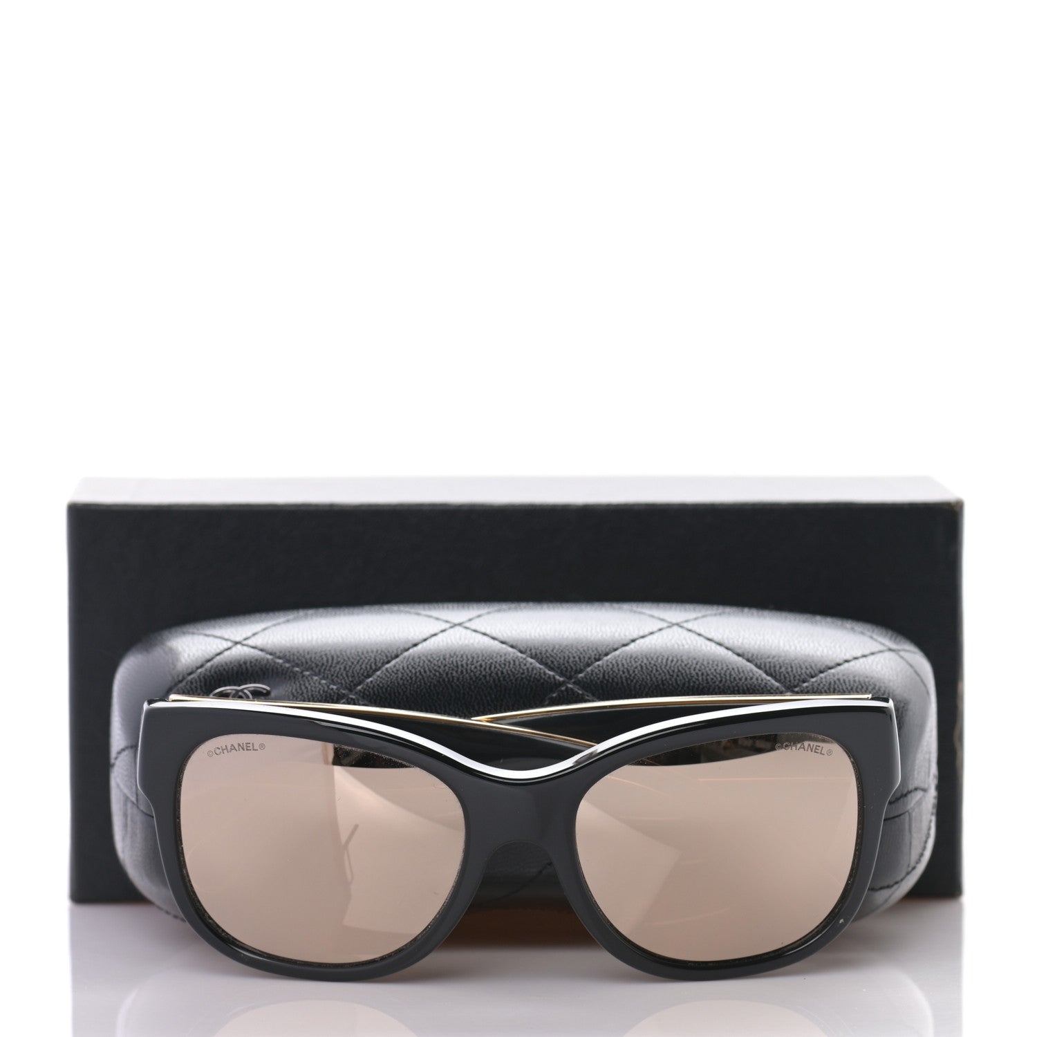 Chanel Acetate Mirrored CC Sunglasses 5270 Black Gold 8 of 8