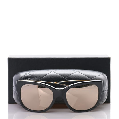 Chanel Acetate Mirrored CC Sunglasses 5270 Black Gold 8 of 8