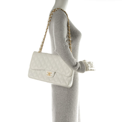 Chanel Caviar Quilted Jumbo Double Flap White 2 of 8