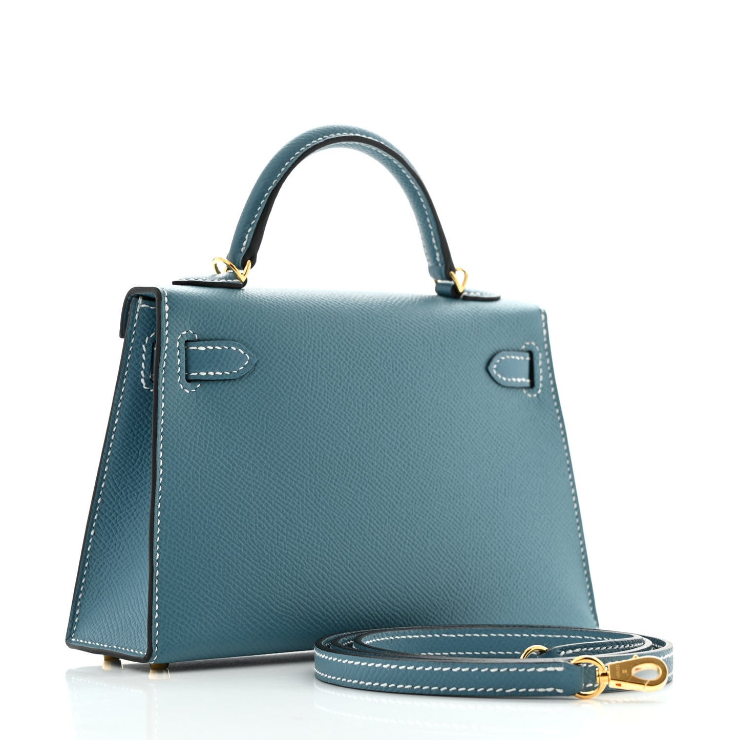 Epsom Mini Kelly Sellier 20 New Blue Jean